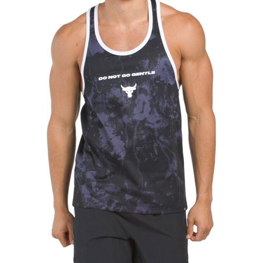 NEW PROJECT ROCK Under Armour "Do Not Go Gentle" Iron Paradise Tank Men's XL $50